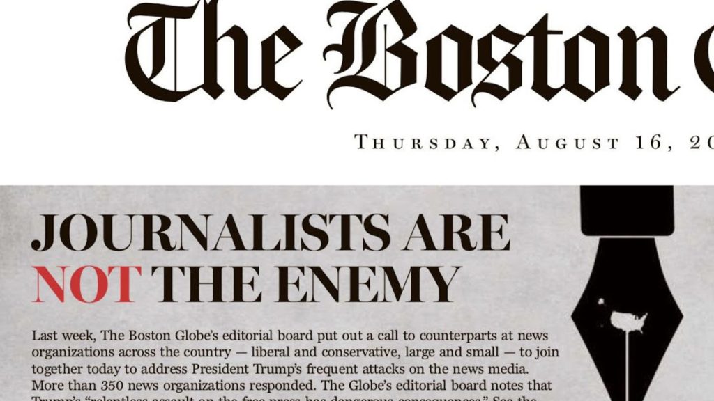 Los periodistas no son el enemigo, le dice la prensa a Trump