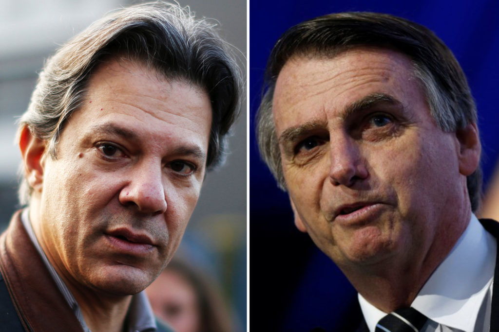 Bolsonaro favorito pero Haddad acorta distancia en elección presidencial de Brasil