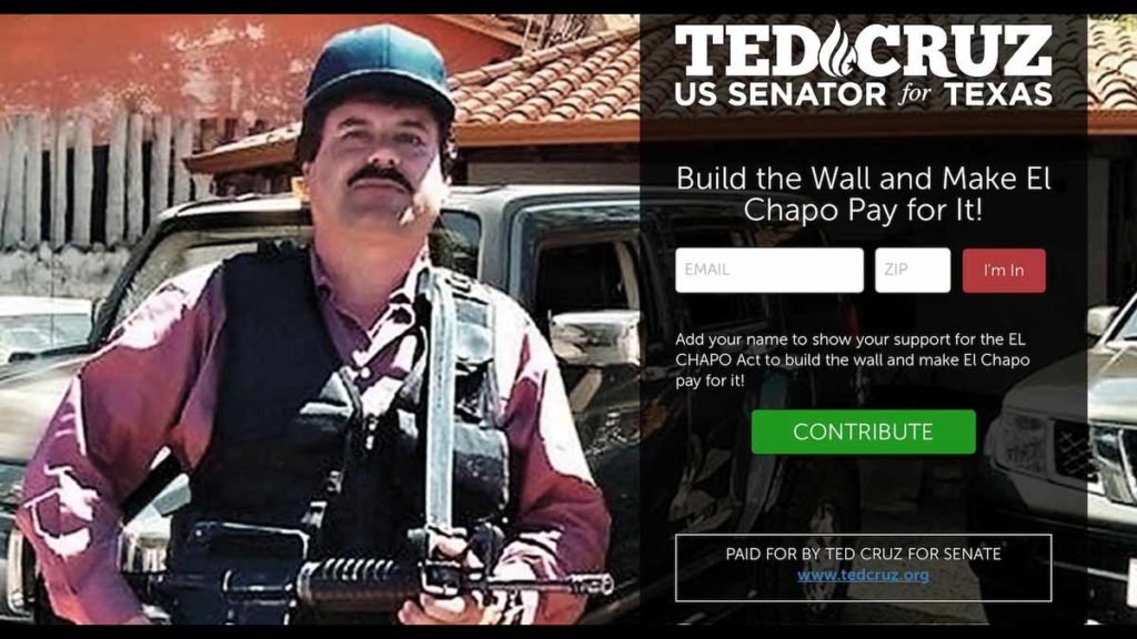 Califica Trump de «interesante» la propuesta de pagar muro con dinero del Chapo