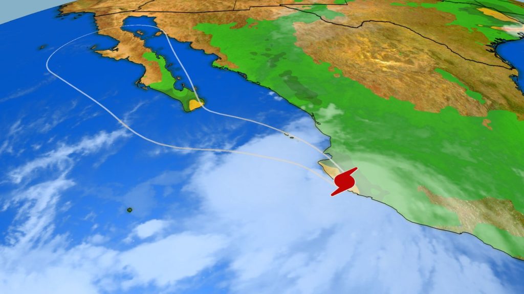 El huracán Lorena toca tierra en Jalisco y ocasionará lluvias intensas en la zona