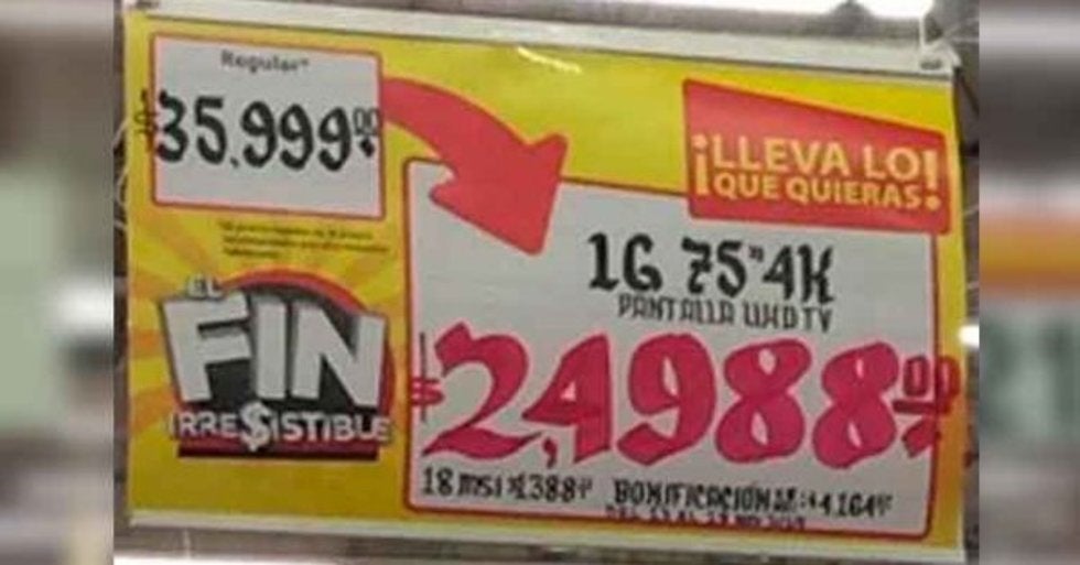 Se aprovechan de error y compran pantallas en 2,400 pesos en Walmart