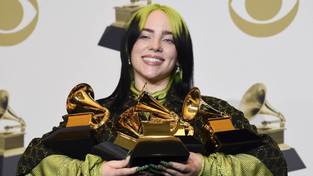 Billie Eilish la gran triunfadora en la entrega de los premios Grammys