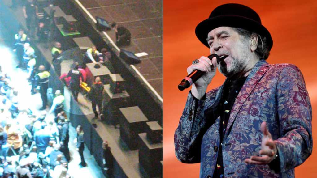 Joaquín Sabina se desploma y cae del escenario en pleno concierto (Video)