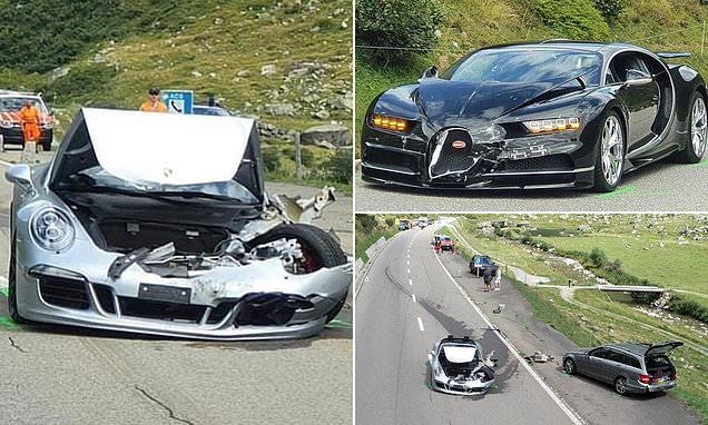 VIDEO Esto es lo que pasa cuando choca un Bugatti Chiron y un Porsche 911 Cabriolet