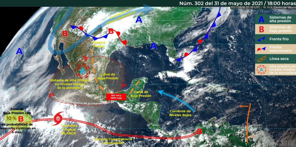 Se forma la tormenta tropical «Blanca» frente a costas de Jalisco