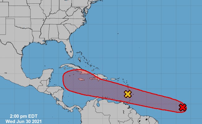Onda tropical se fortalece en el Caribe, podría convertirse en la tormenta tropical Elsa