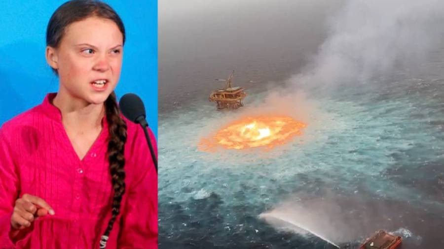 «Este es el mundo que nos están dejando»: dice Greta Thunberg tras incendio de Pemex