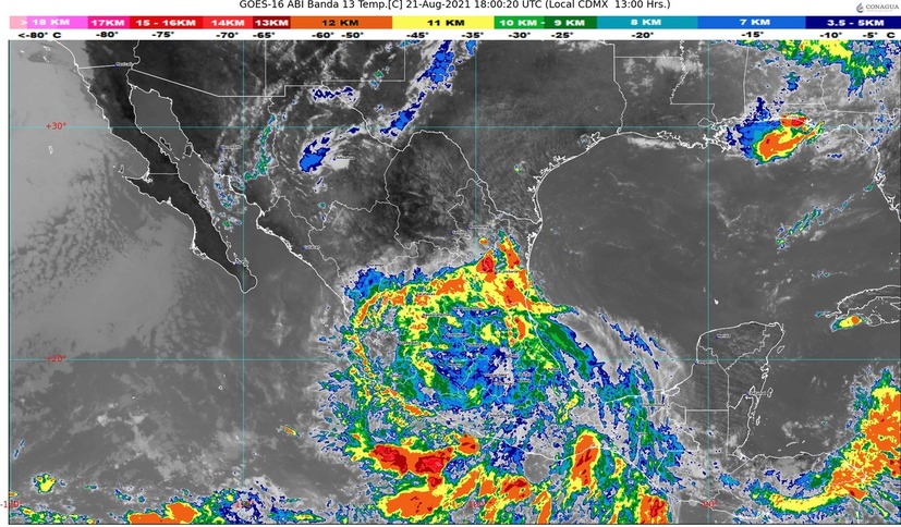 La tormenta tropical Grace avanza sobre el centro de México