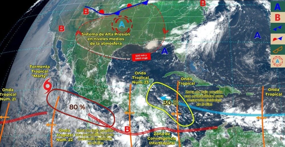 Remanentes de «Grace» crean la tormenta tropical «Marty» en el Pacífico