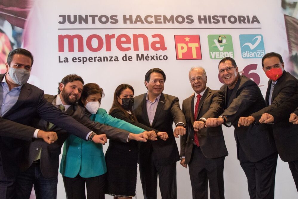 Morena, Partido del Trabajo, Partido Verde y Nueva Alianza juntos en la elección 2022