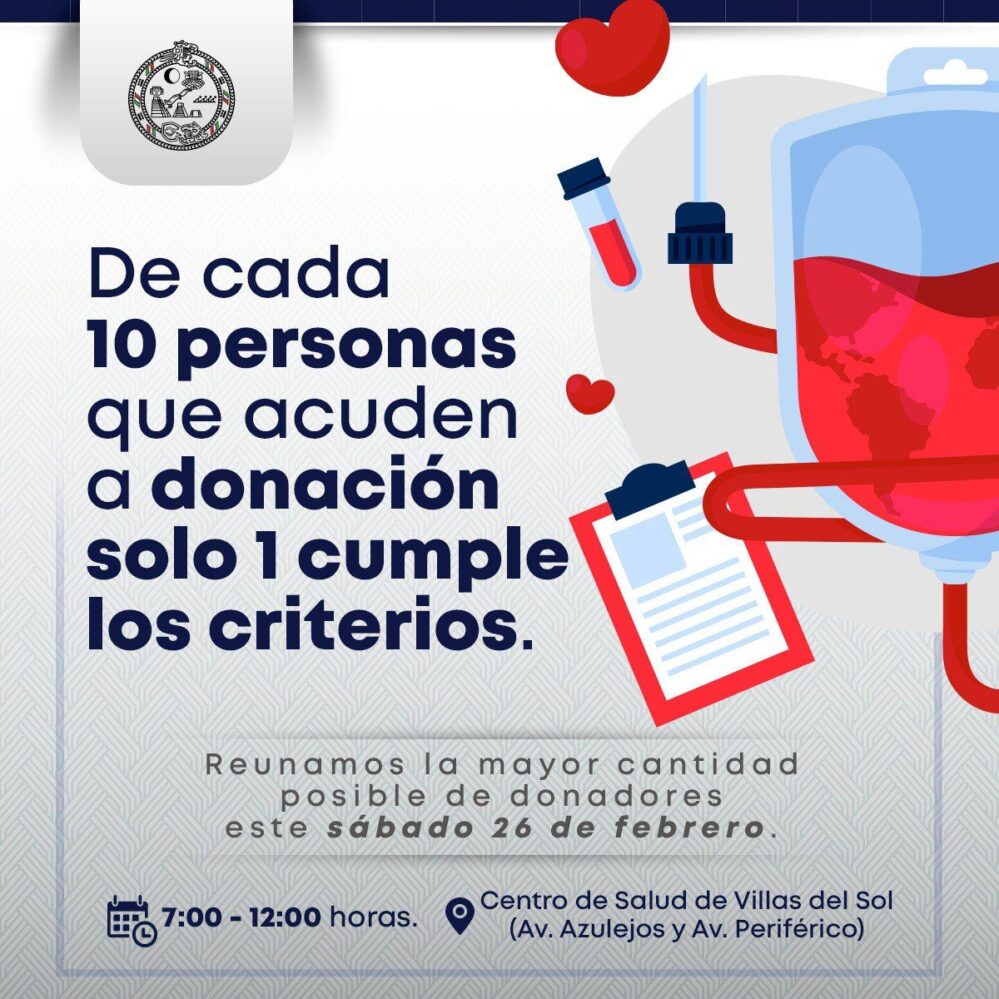 Contribuye a salvar vidas; programa de donación altruista de sangre en Solidaridad