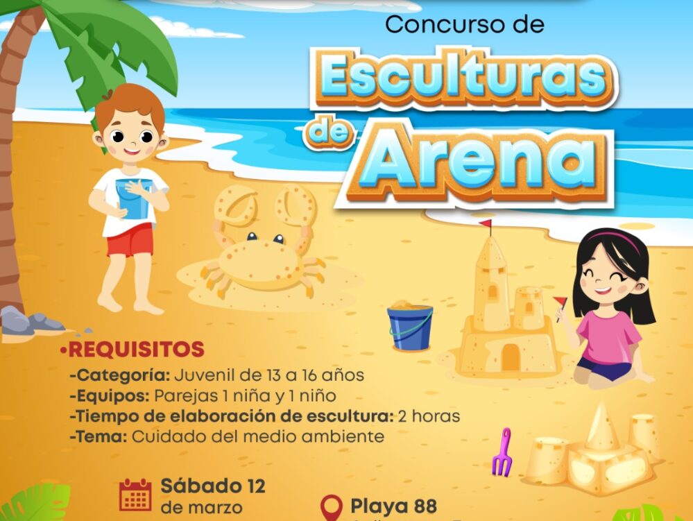 Divertido concurso de esculturas de arena en Playa del Carmen organiza DIF Solidaridad