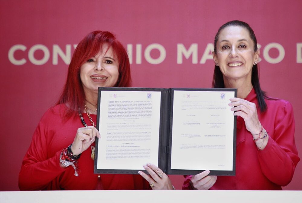 Claudia Sheinbaum y Layda Sansores firman convenio de tecnología e innovación