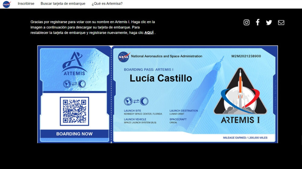 Ve a la Luna con tu nombre en la misión Artemisa I de la NASA