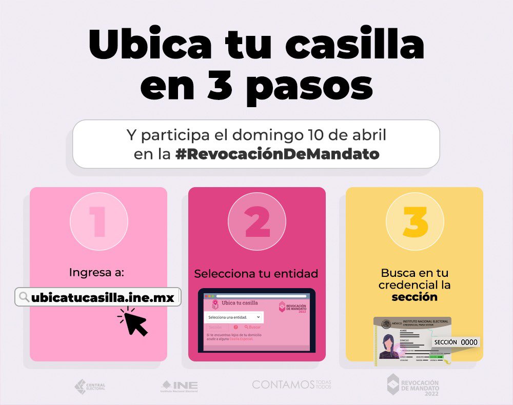 Ubica tu casilla y las casillas especiales por si estás fuera de tu sección electoral