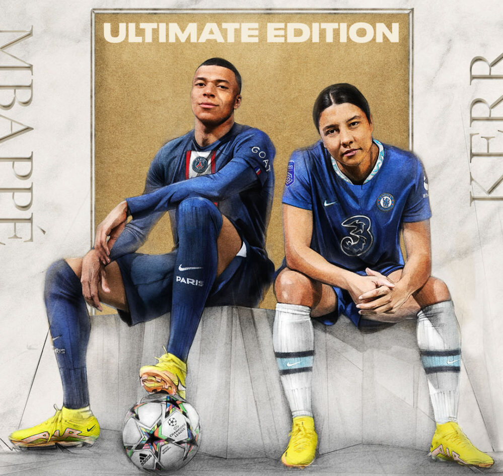 FIFA 23 el último video juego de EA Sports lleva en portada a Mbappé y Kerr