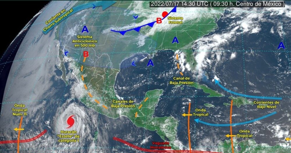 El huracán Estelle ocasionará lluvias intensas en México