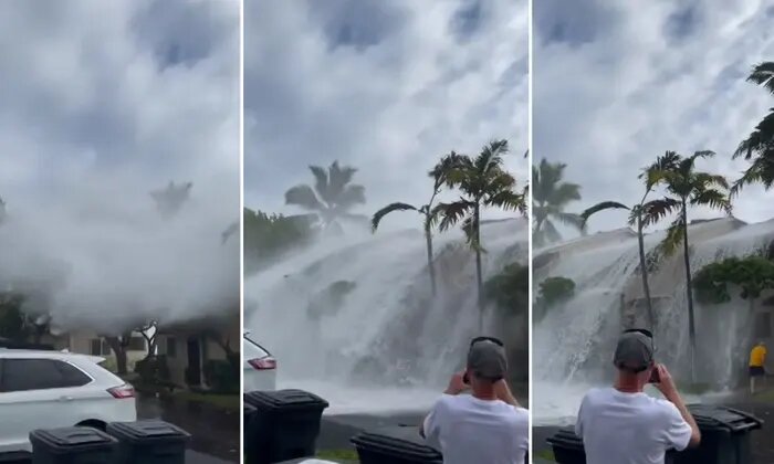 Video: Olas gigantes impactan casas en Hawái y arruinan boda