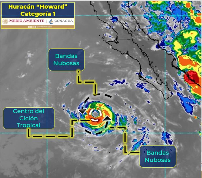 Trayectoria del Huracán Howard y pronóstico de lluvias intensas para 10 estados