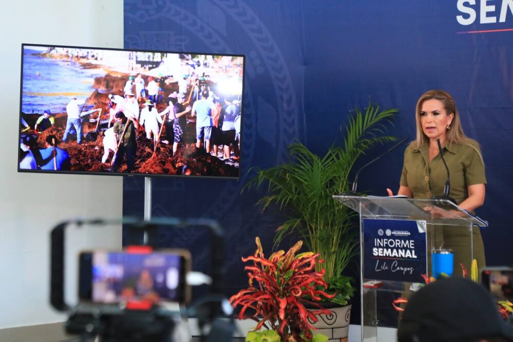 Playa del Carmen: Trabajo coordinado para contención del sargazo en Solidaridad