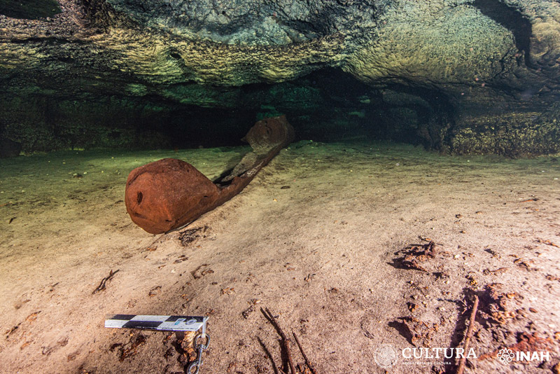 Canoa descubierta en obra del Tren Maya fue utilizada en rituales mayas