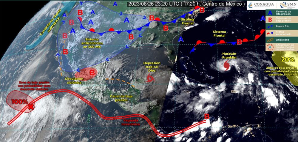 Lluvias intensas por depresión tropical en la Península de Yucatán