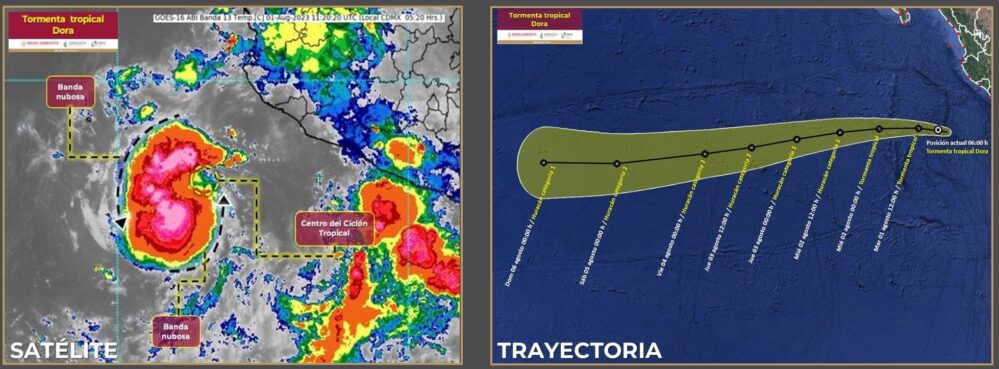 Se forma la tormenta tropical ‘Dora’ en costas del Pacífico mexicano