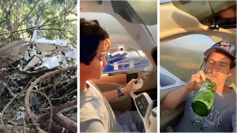 VIDEO: Papá e hijo mueren en accidente aéreo, el menor piloteaba mientras el padre bebía cerveza