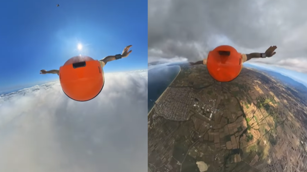 Paracaidista capta el interior de una nube al lanzarse en ella