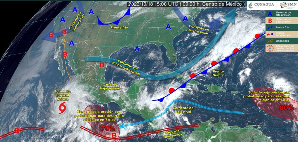 Tormenta tropical Norma se convertiría en Huracán Categoría 3 en 24 horas