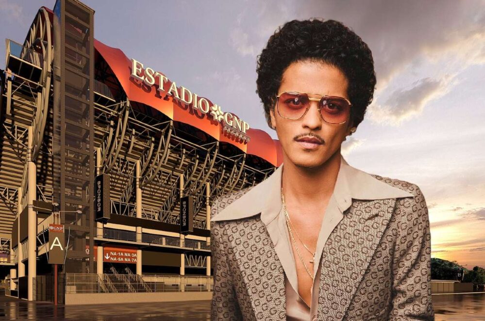 Bruno Mars en concierto para inaugurar el Estadio GNP Seguros en Ciudad de México