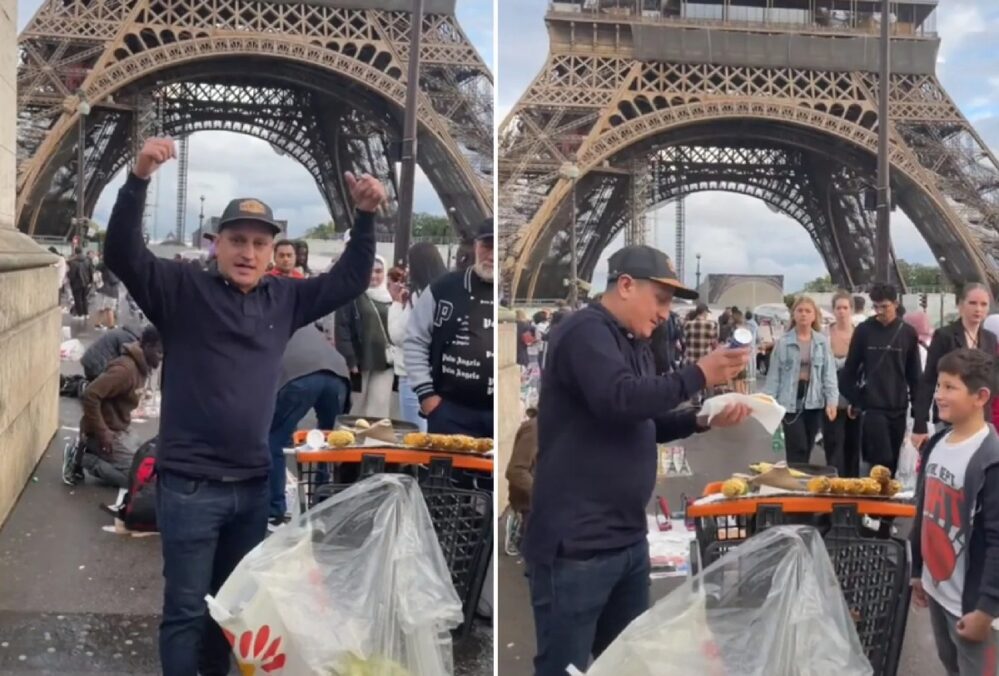 ¡Oh la la! Latino emprendedor se pone a vender elotes asados en París y se vuelve viral