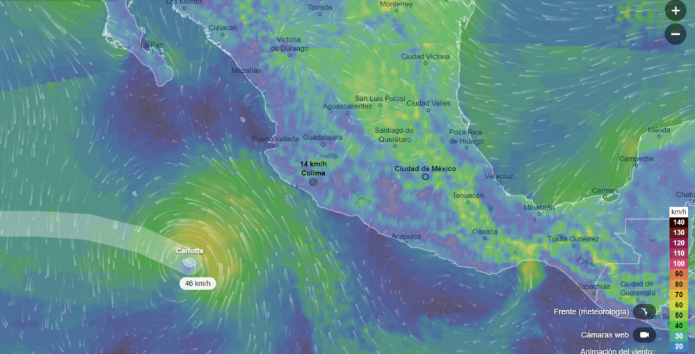 Se forma la tormenta tropical Carlotta en costas de Colima, afectará a varios estados de Méxic