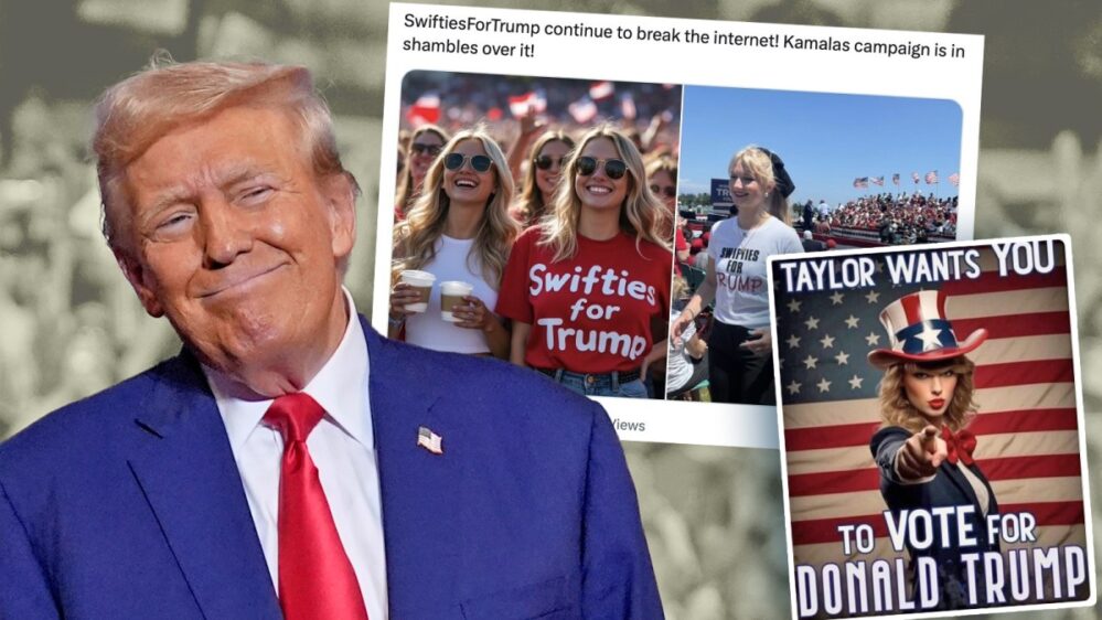 Trump comparte imágenes falsas de Taylor Swift y swifties mostrándole «apoyo» electoral