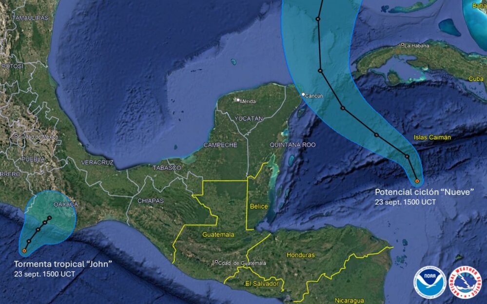 Extremar precauciones por huracán John y ciclón tropical Nueve: Gobierno de México