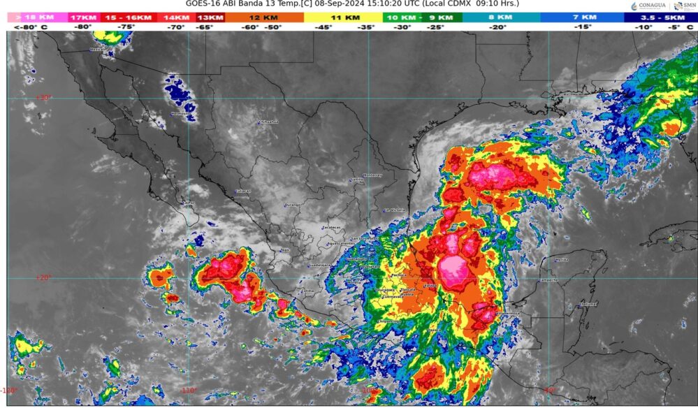 Lluvias torrenciales en Tabasco, Veracruz, Chiapas y Oaxaca; en costas de Guerrero monitorean ciclón «Ileana»