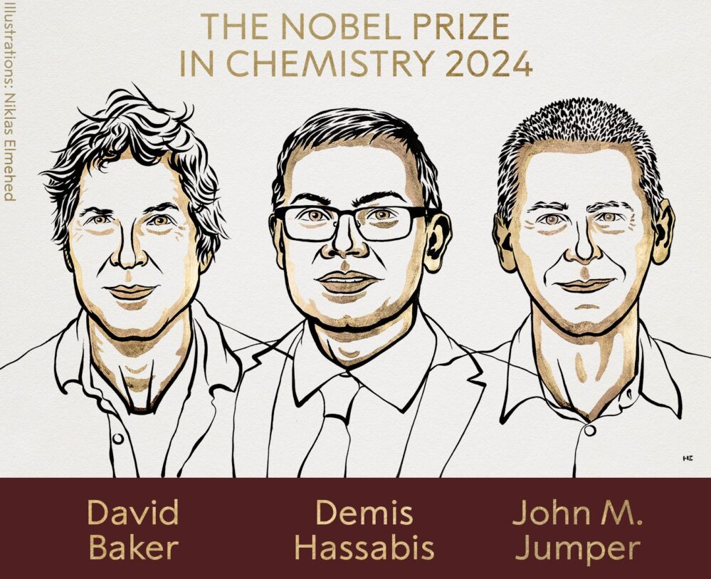 Baker, Hassabis y M. Jumper ganan Nobel de Química 2024 por descubrimientos sobre proteínas